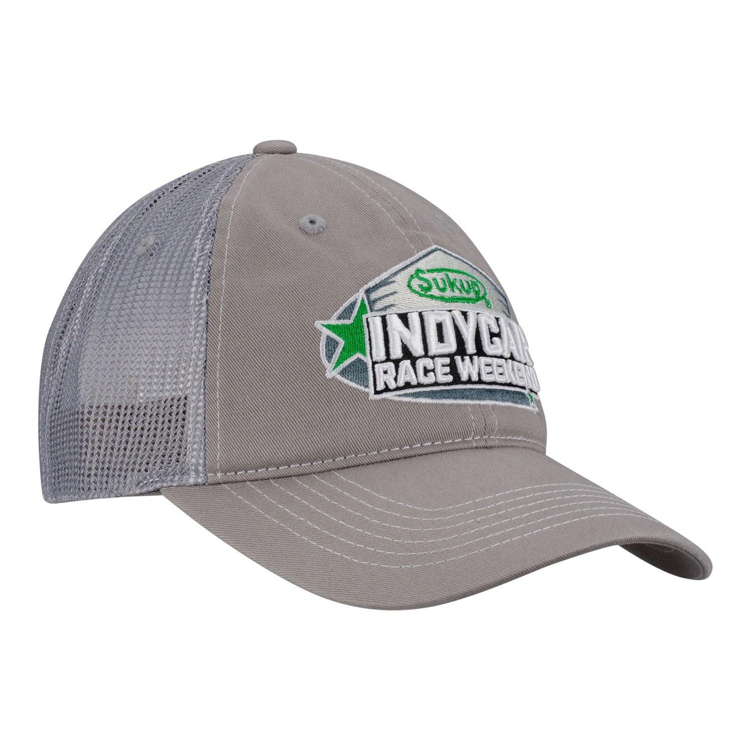 2025 INDYCAR Iowa Sukup Meshback Hat in Grey - Front Right View
