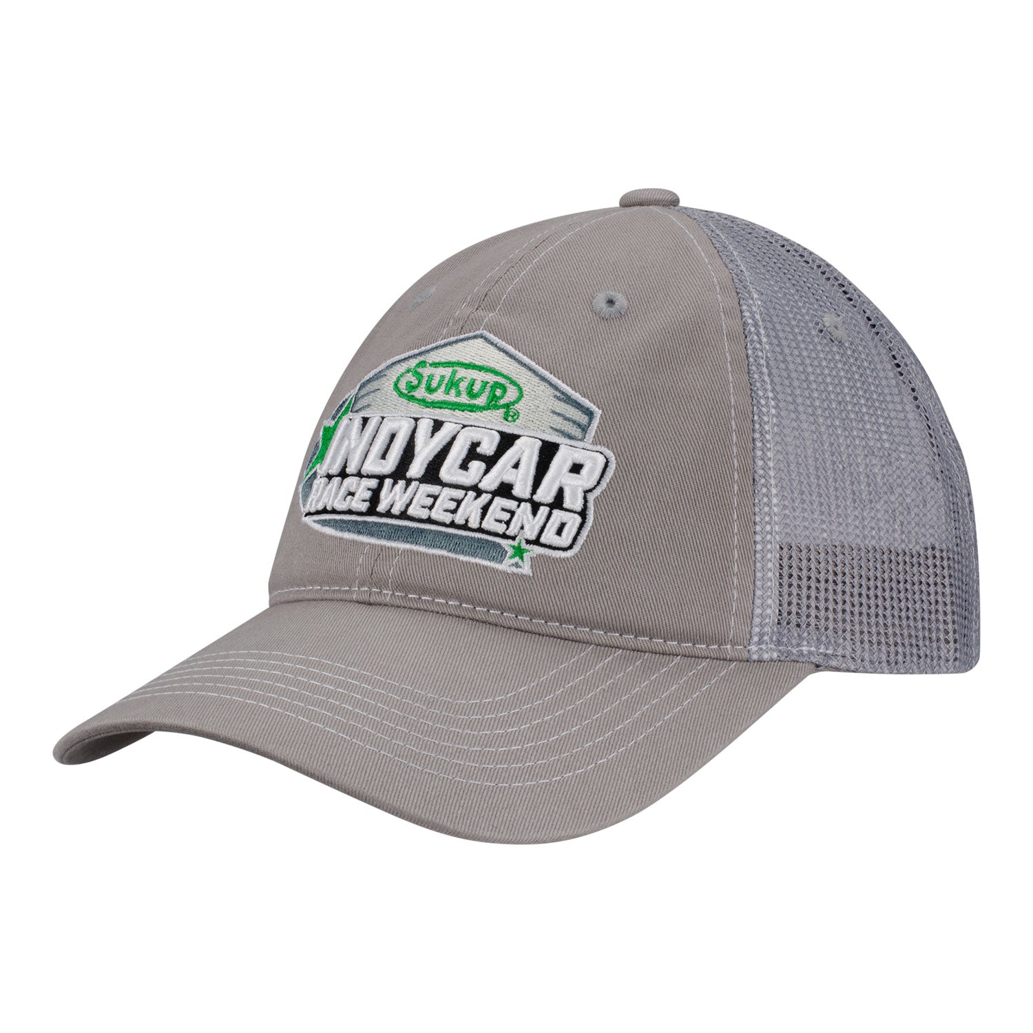 2025 INDYCAR Iowa Sukup Meshback Hat in Grey - Front Left View