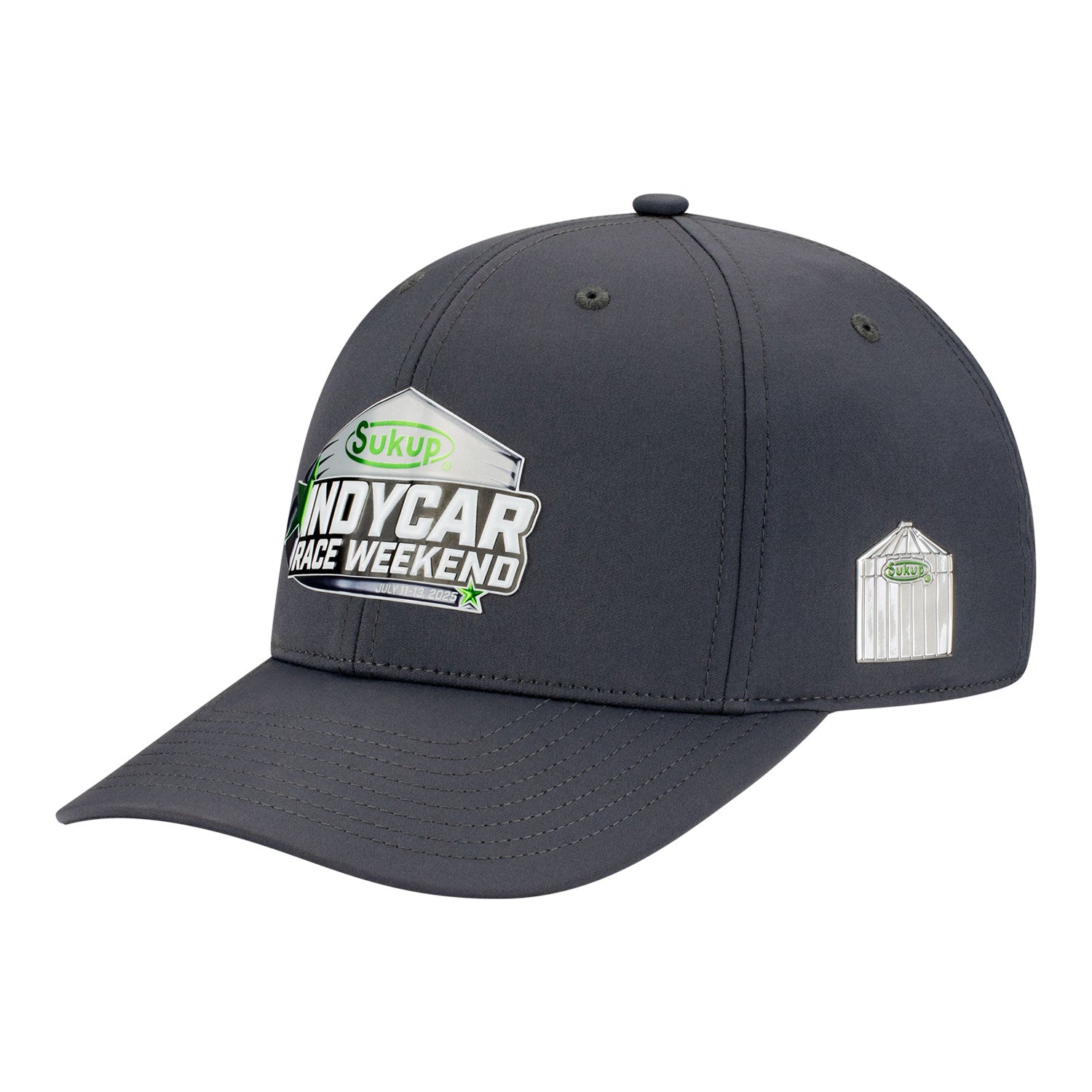 2025 INDYCAR Iowa Sukup Chrome Logo Hat in Grey - Front Left View