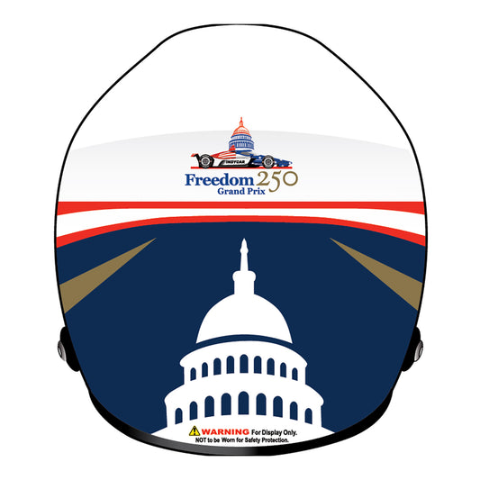 2026 Freedom 250 Grand Prix Mini Helmet In Blue, White, Red & Gold - Back View