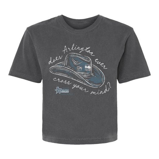 Ladies 2026 Inaugural Grand Prix of Arlington Cattleman Boxy Crop in Grey - Front View