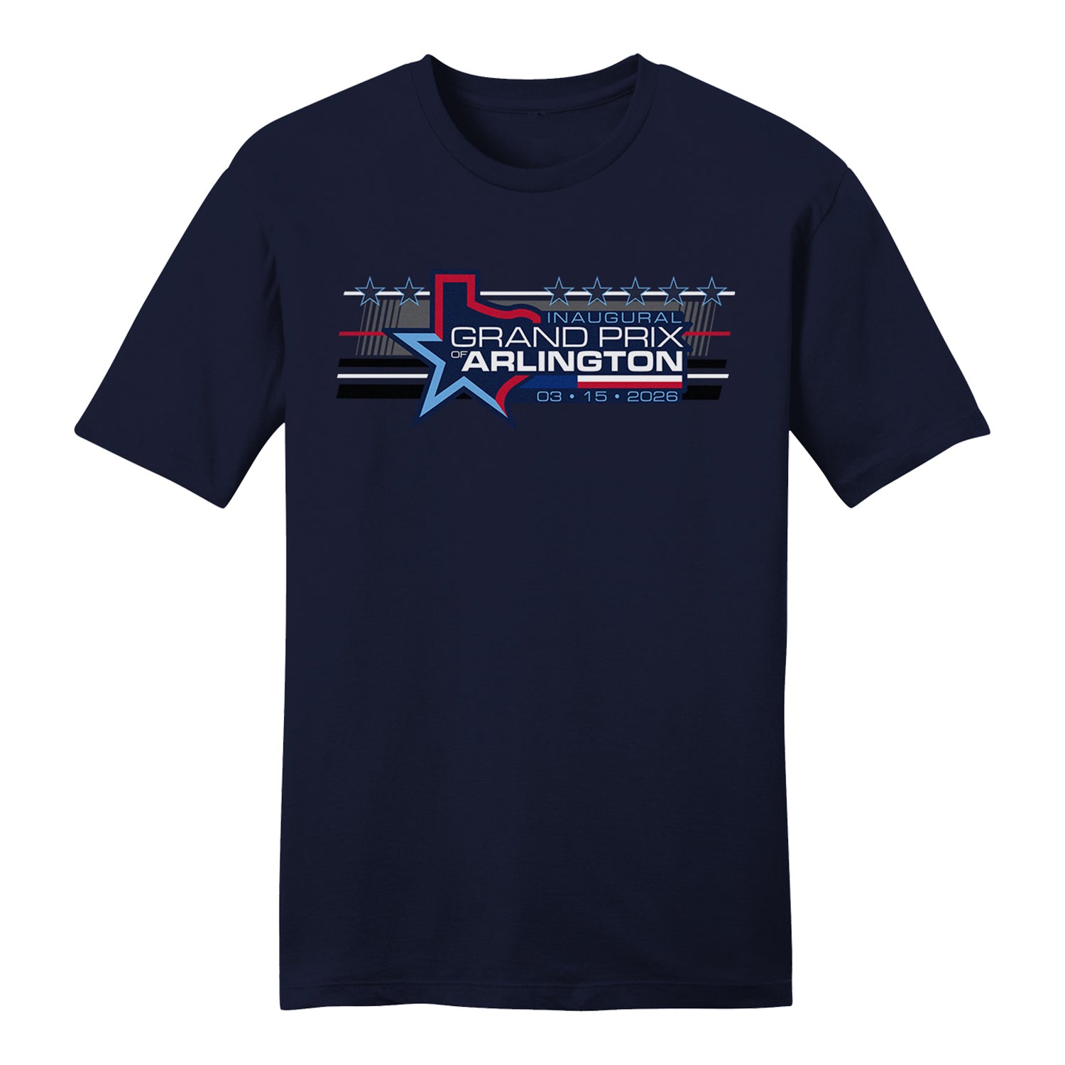 2026 Inaugural Grand Prix of Arlington Ghost Car T-Shirt in Blue - Front View
