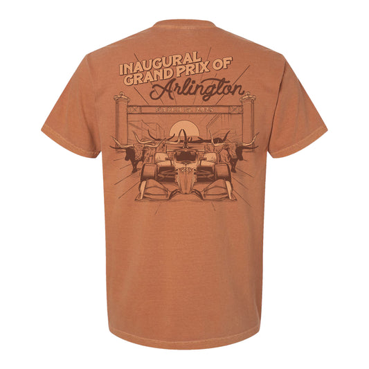 2026 Inaugural Grand Prix of Arlington Spirit of Texas T-Shirt in Orange - Back View