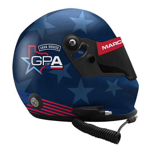 2027 Java House Grand Prix of Arlington Full-Size Helmet in Blue - Front View