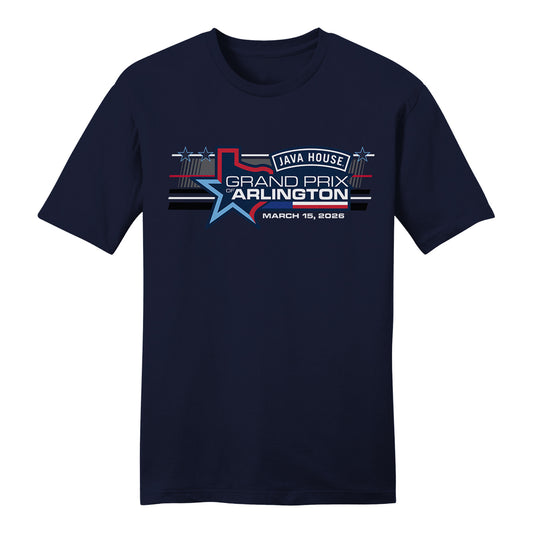 Java House Grand Prix of Arlington Ghost Car Youth Shirt in Navy - Front View