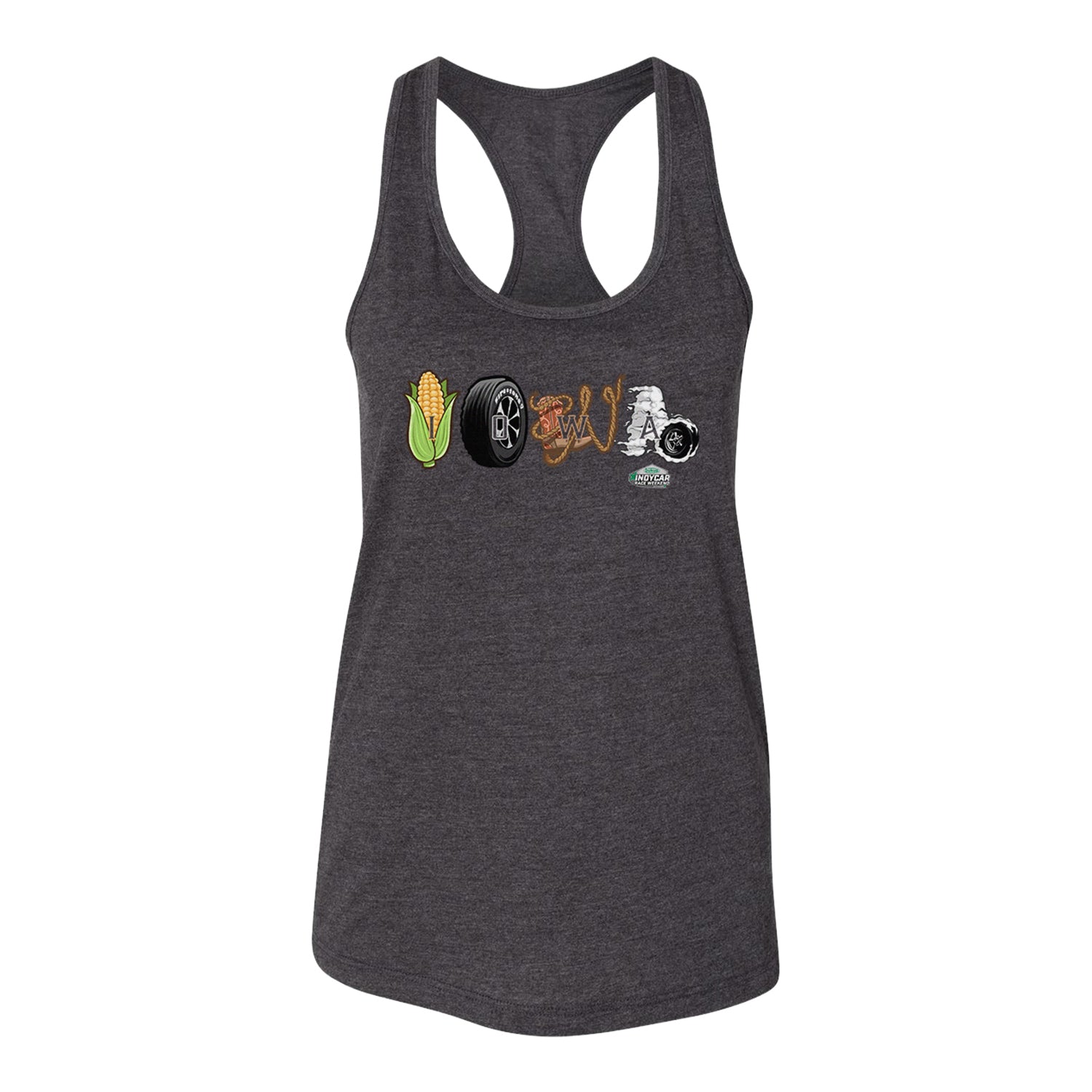 Ladies 2025 Sukup INDYCAR Race Weekend Tank Top in Grey - Front View