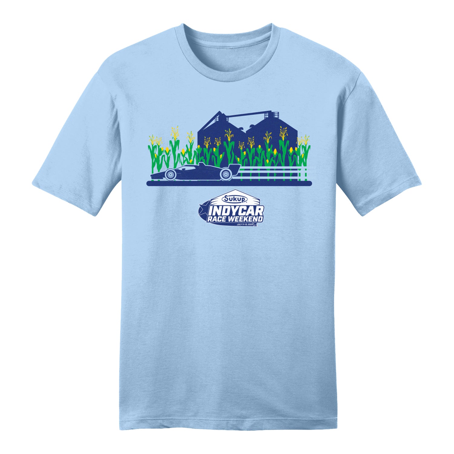 2025 Sukup INDYCAR Race Weekend Event T-Shirt in Blue - Front View