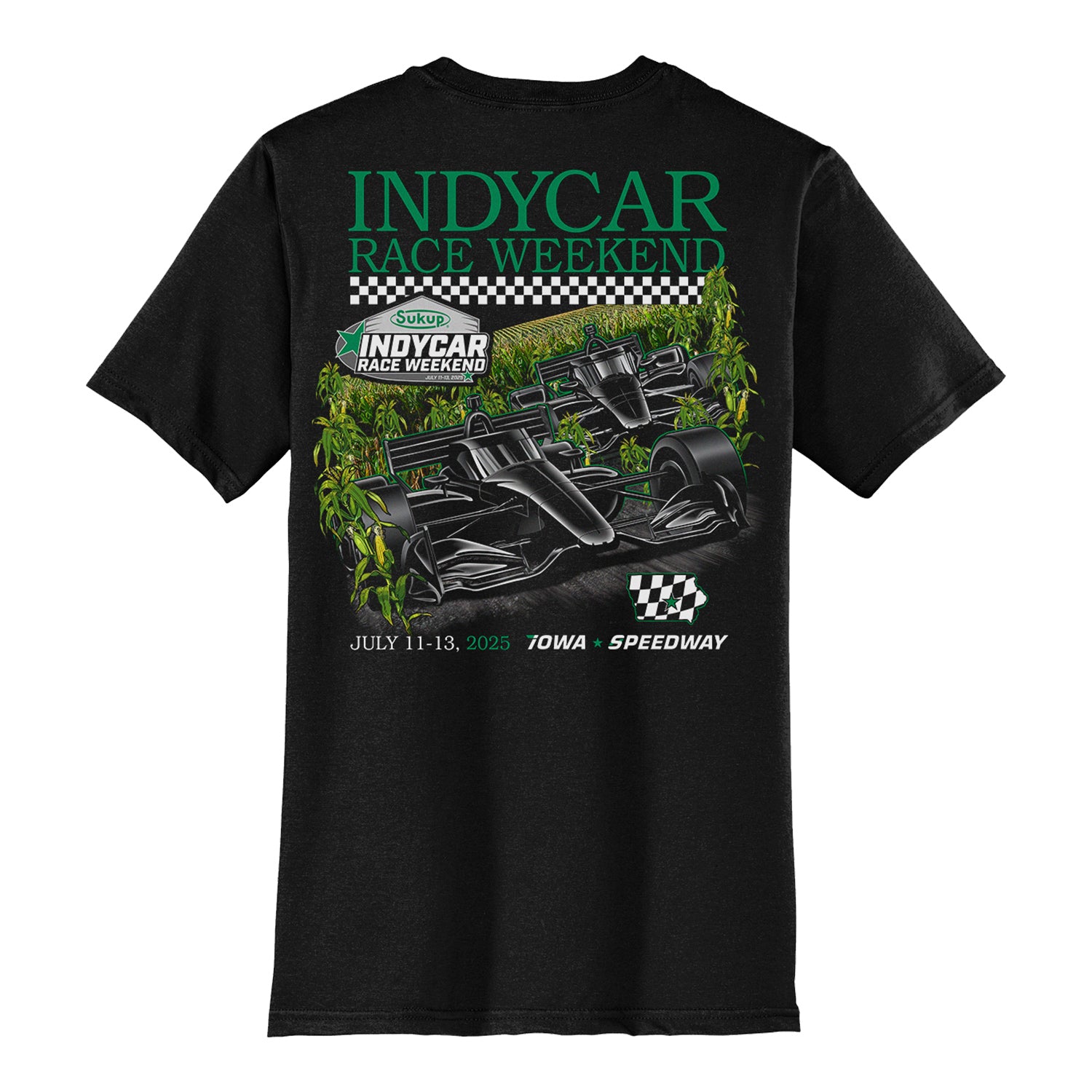 2025 Sukup INDYCAR Race Weekend Ghost Car T-Shirt in Black - Back View
