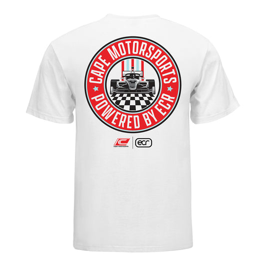 2026 Cape Motorsports with ECR INDY NXT T-Shirt in White - Back View