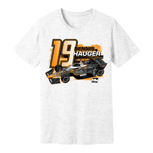 Dennis Hauger 2026 Car Shirt in White - Front View