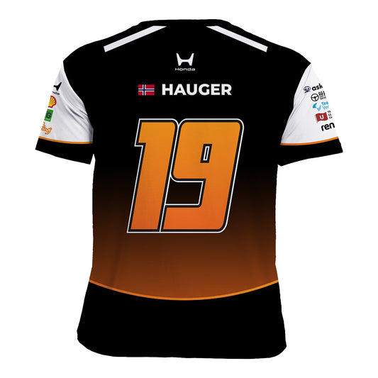 2026 Dennis Hauger DCR Jersey In Black, Orange & White - Back View