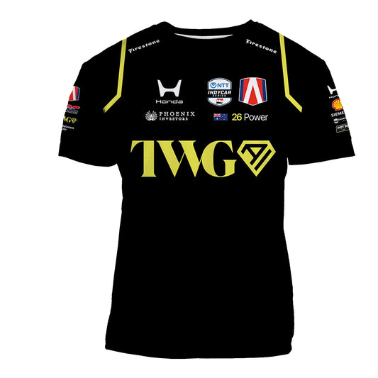 2026 Will Power TWG Jersey In Black & Yellow - Front View
