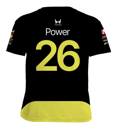 2026 Will Power TWG Jersey In Black & Yellow - Back View