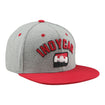 INDYCAR Revered 3D Flatbill Snapback in grey and red, side view