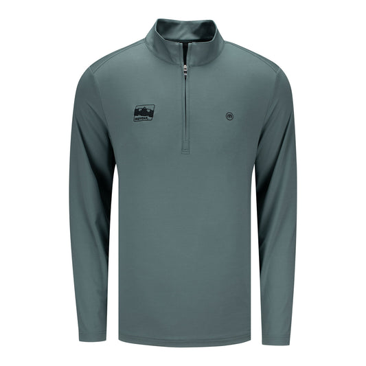 Indycar Travis Mathew Heater Pro 1/4 Zip in Green - Front View