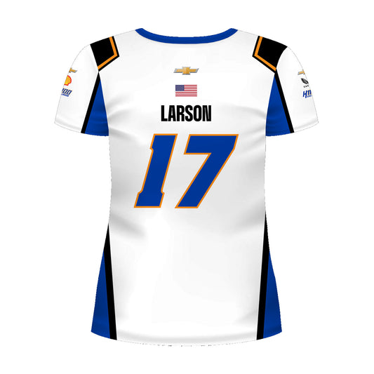 2025 Ladies Kyle Larson Jersey in White - Back View