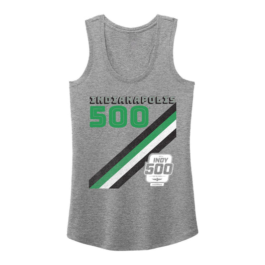 2023 Indianapolis 500 Striped Tank Top in grey, front view