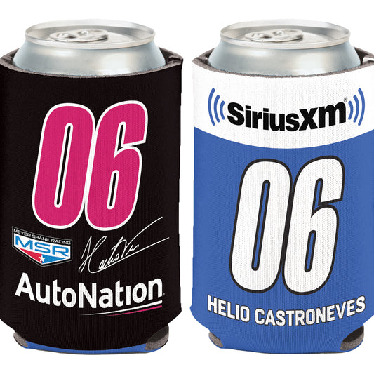 2022 Helio Castroneves Can Cooler in Black- Front & Back Views