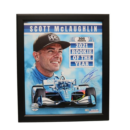Products Chase Mclaughlin Rookie of the Year Framed and Autographed in Black- Front View