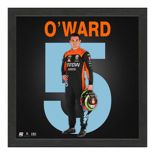 Pato O'ward Impact Jersey Framed Piece in Black- Front View 