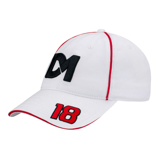 2023 David Malukas Personal Logo Hat in white, front view