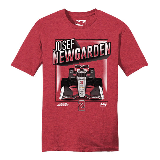 2023 Josef Newgarden Car Graphic Shirt in red, front view