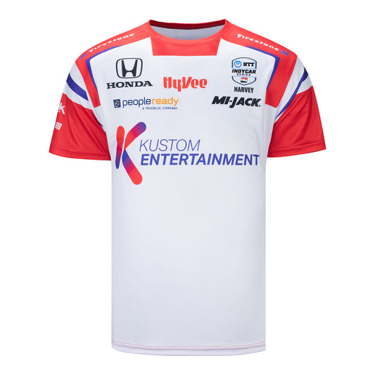 2023 Jack Harvey Jersey in white and red, front view