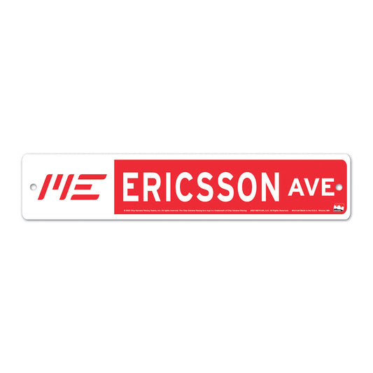 2023 Marcus Ericsson Street Sign in red, front view