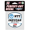 NTT INDYCAR Series Perfect Cut Decal in black, white and blue - front view
