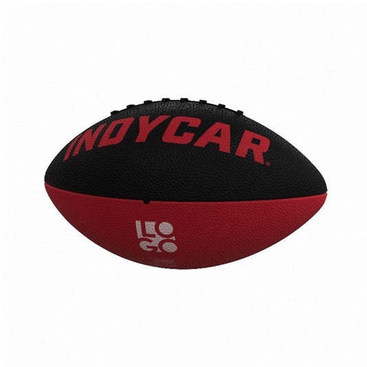 IndyCar Mini Rubber Football in red and black, back view