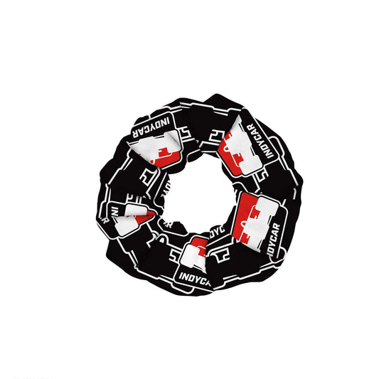 INDYCAR Logo All Over Scrunchie in black, front view