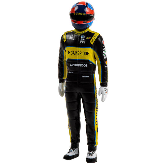 Colton Herta 1:18 Figurine in black and yellow, front view