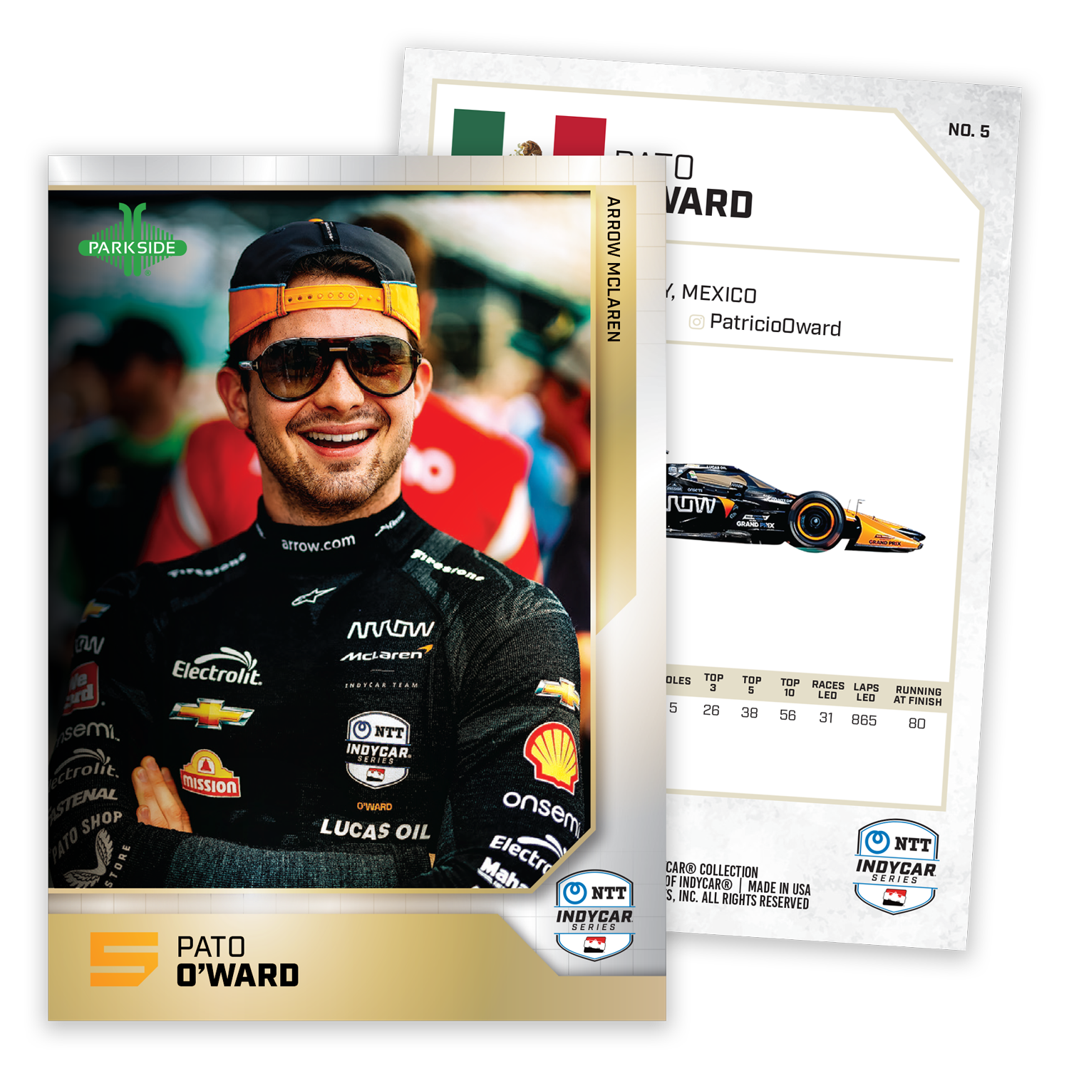 2025 INDYCAR Trading Cards - Pato O'Ward Front and Back
