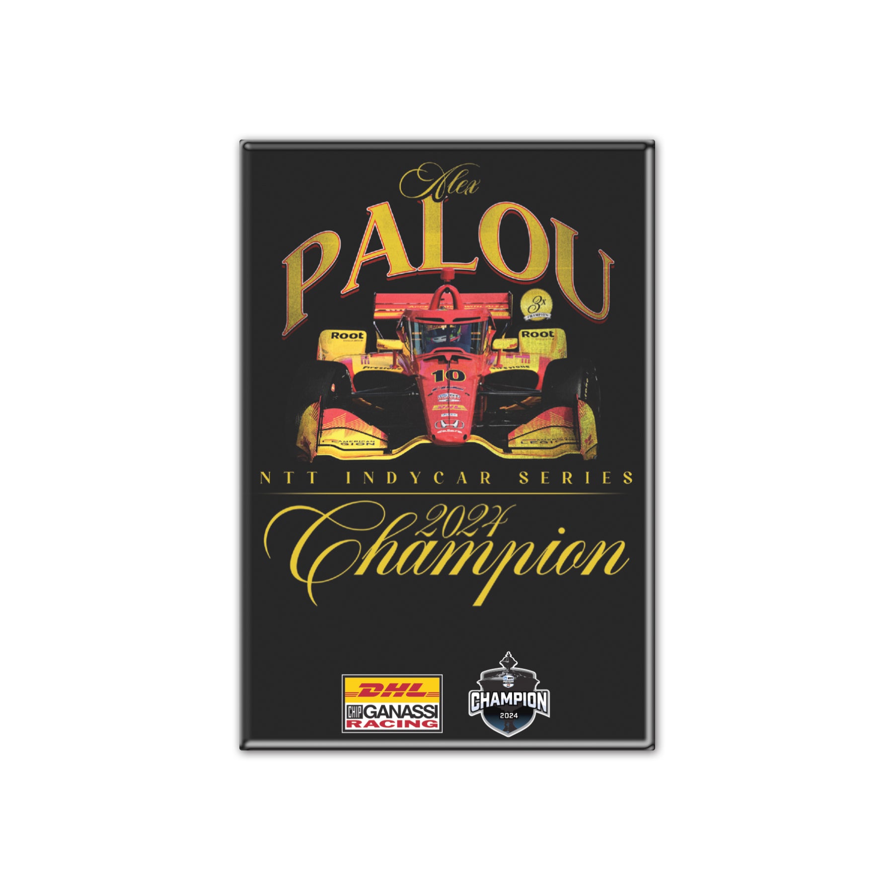 2024 NTT INDYCAR SERIES Champion - Alex Palou Magnet in Black - Front View