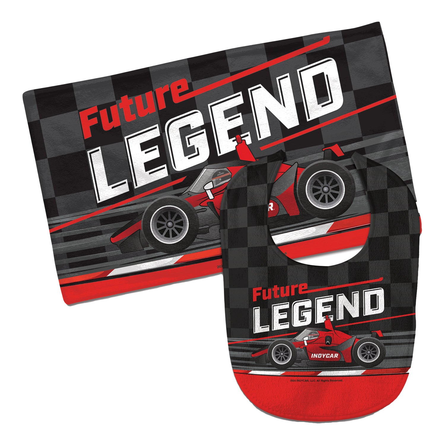 INDYCAR Future Legend Bib and Burp Cloth Set - front view