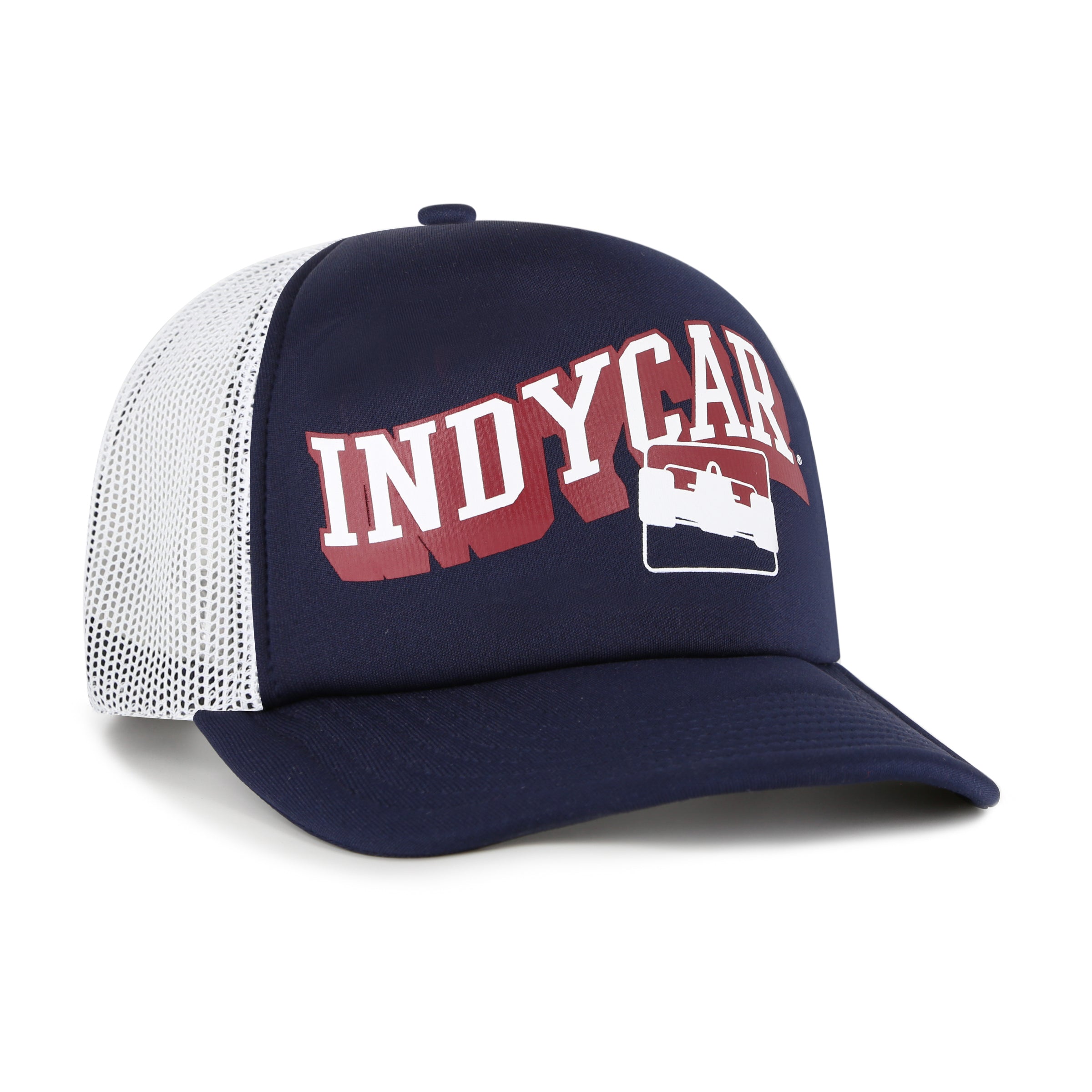 INDYCAR '47 Brand Meander Trucker Hat in Blue - Front Right View 