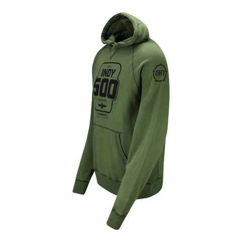 2023 Indianapolis 500 Operation Hat Trick Hooded Sweatshirt in green, side view