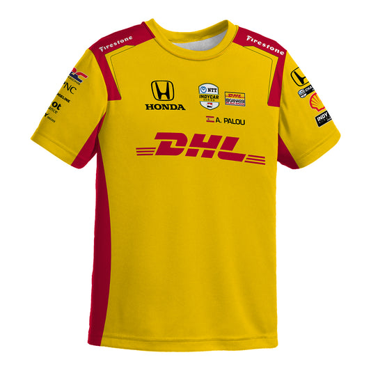 2025 Youth Alex Palou Indy 500 Champion Jersey in Yellow - Front view 