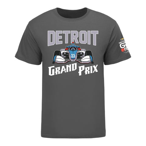 2023 Detroit Grand Prix Car T-Shirt in grey, front view
