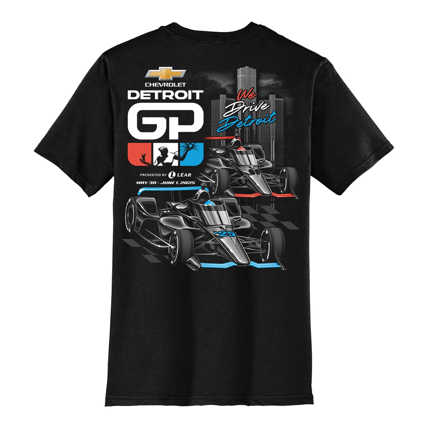 2025 Detroit Grand Prix Ghost Shirt in Black - Back View
