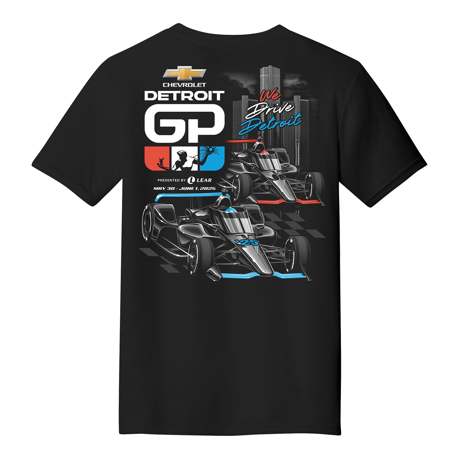 2025 Youth Detroit Grand Prix Ghost Shirt in Black - Back View