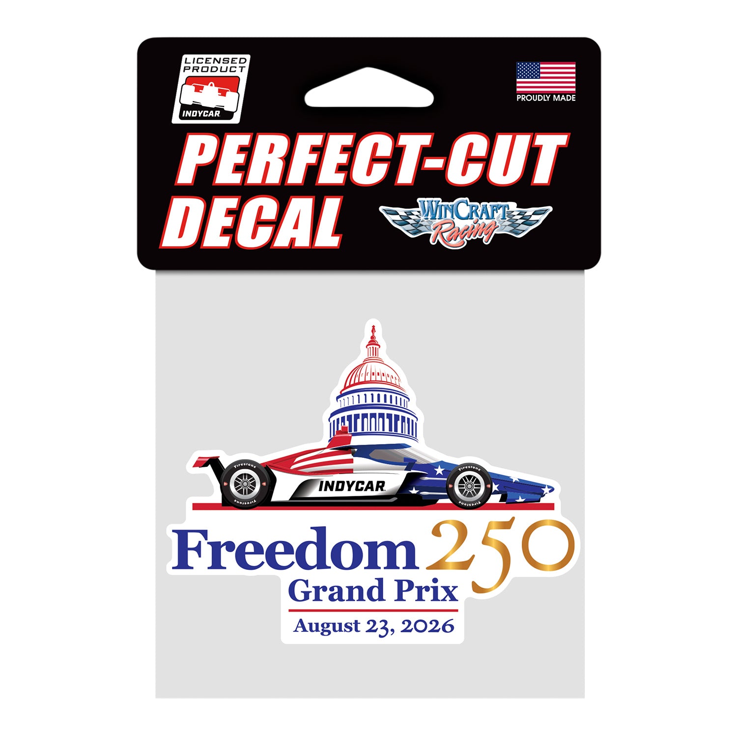 Freedom 250 Grand Prix Perfect Cut Decal In Multi-Color - Front View