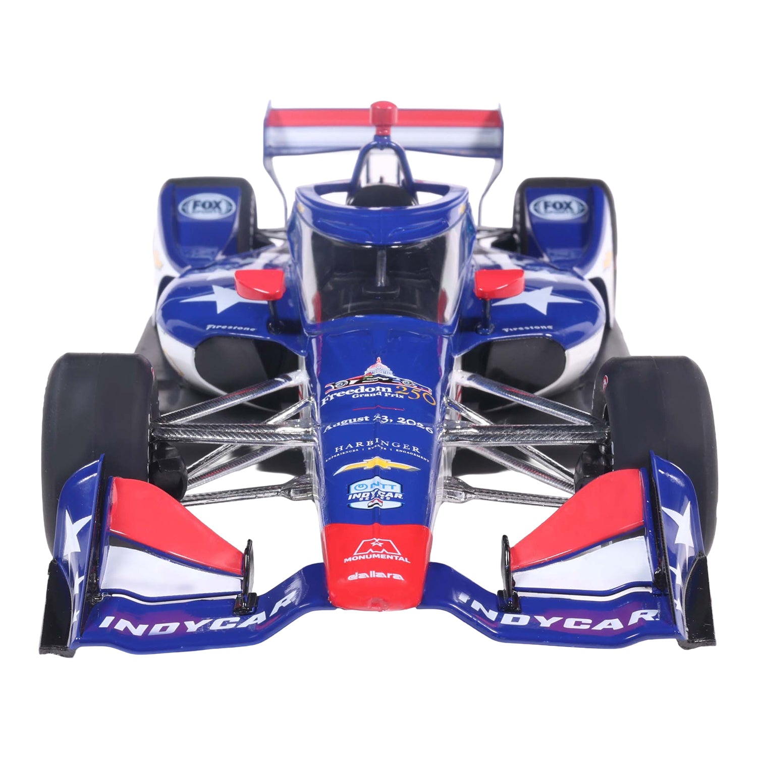 2026 Freedom 250 Grand Prix 1:18 Diecast In Blue, White & Red - Front View