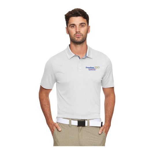 2026 Freedom 250 Grand Prix Flag & Anthem MVP Polo - White - Front view