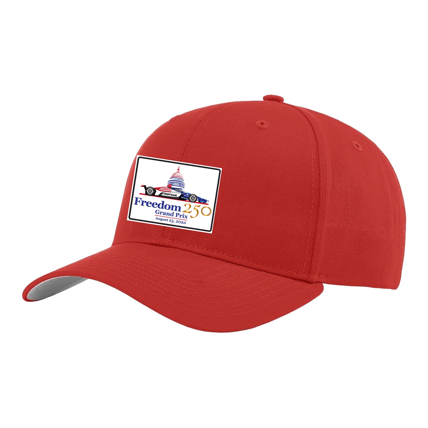 Freedom 250 Grand Prix Patch Red Hat - Angled Left Side View