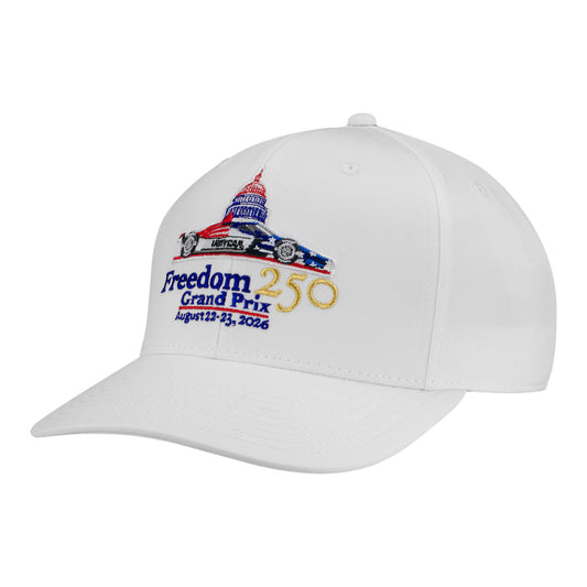 2026 Freedom 250 Grand Prix Betsy Ross Flag Hat In White - Angled Left Side View