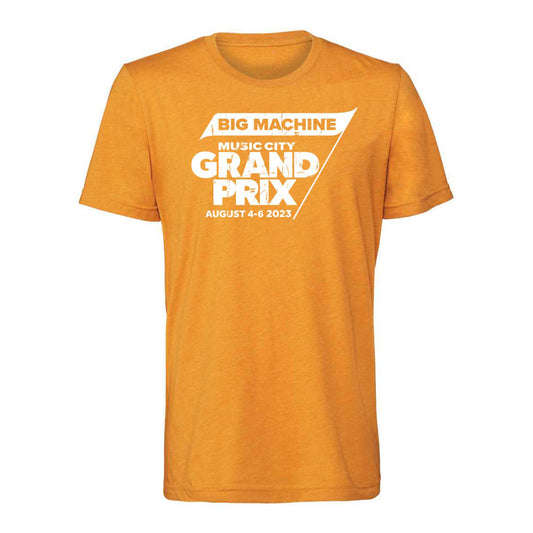 2023 Big Machine Music City Grand Prix Tennessee Orange Triblend T-shirt in orange, front view