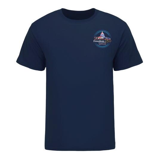 2026 Freedom 250 Grand Prix Graphic T-Shirt in Blue - Front view
