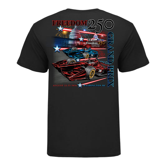 2026 Freedom 250 Grand Prix Ghost Car T-Shirt in Black - Back View