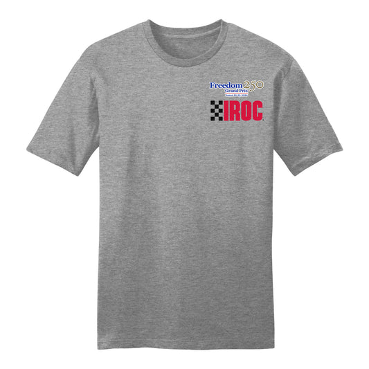 2026 IROC Freedom 250 Grand Prix T-Shirt in Grey - Front View